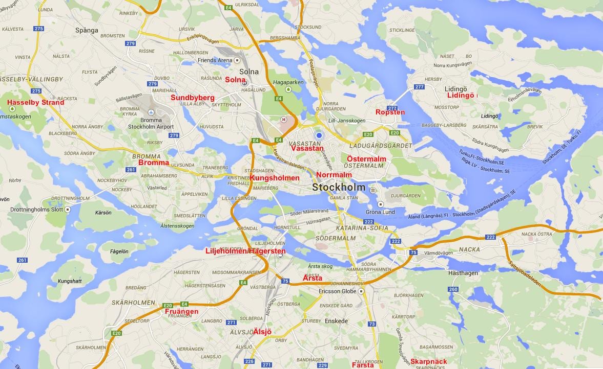 mapa de bromma d'Estocolm