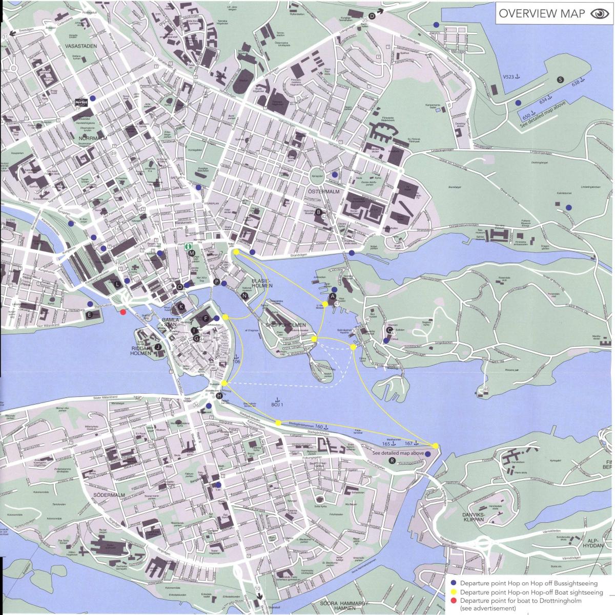 mapa del centre de Estocolm