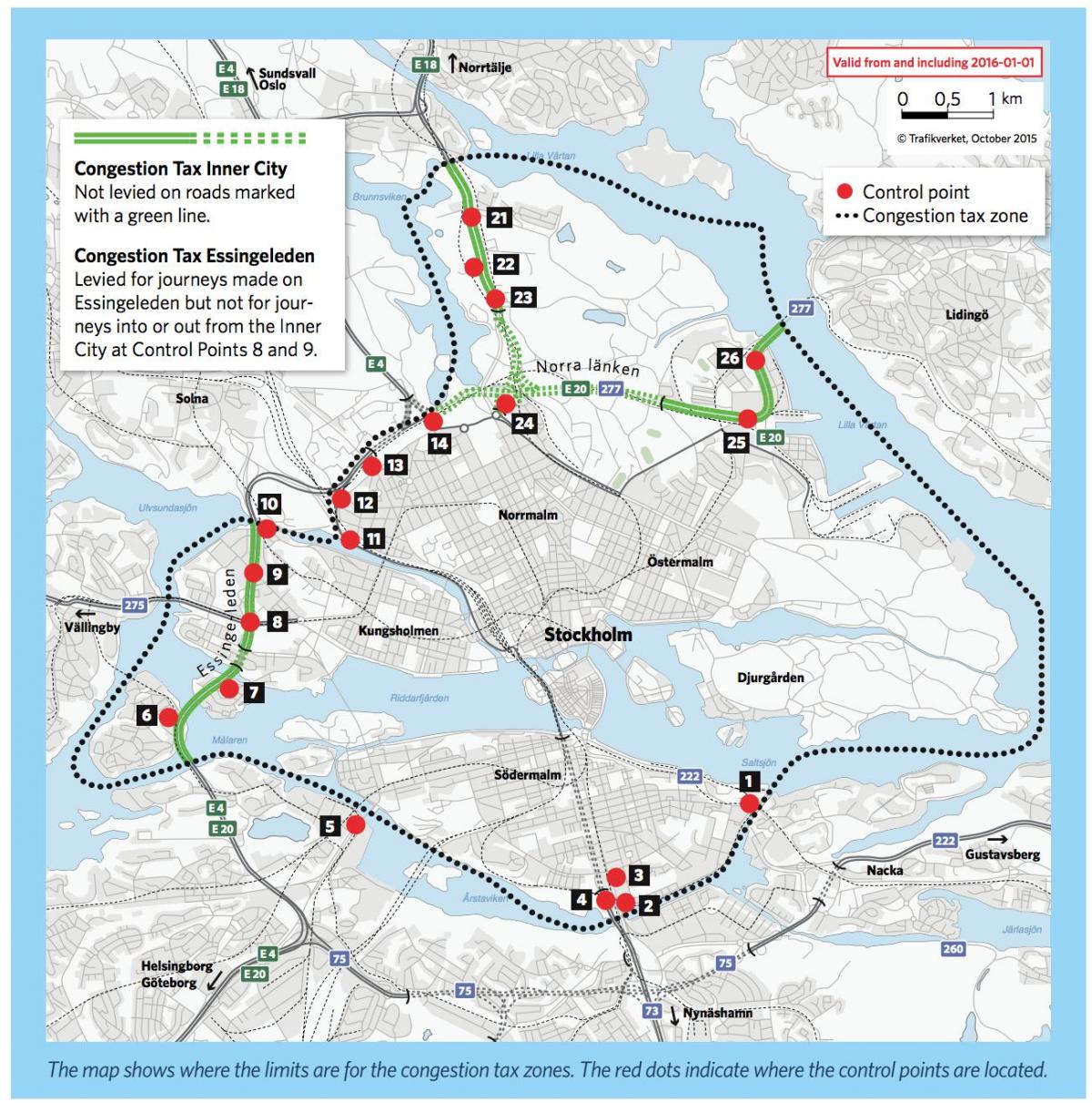 mapa d'Estocolm congestió càrrec