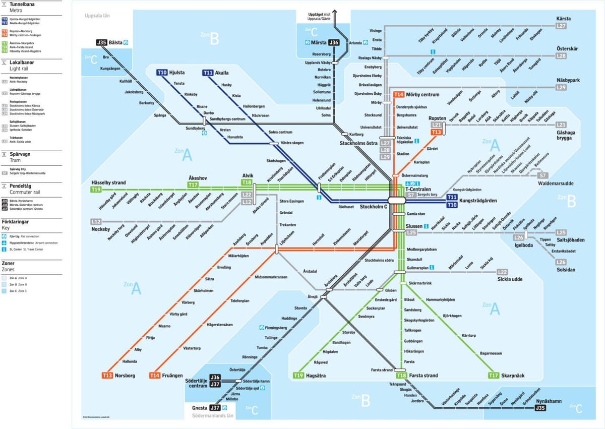 mapa d'Estocolm de trànsit