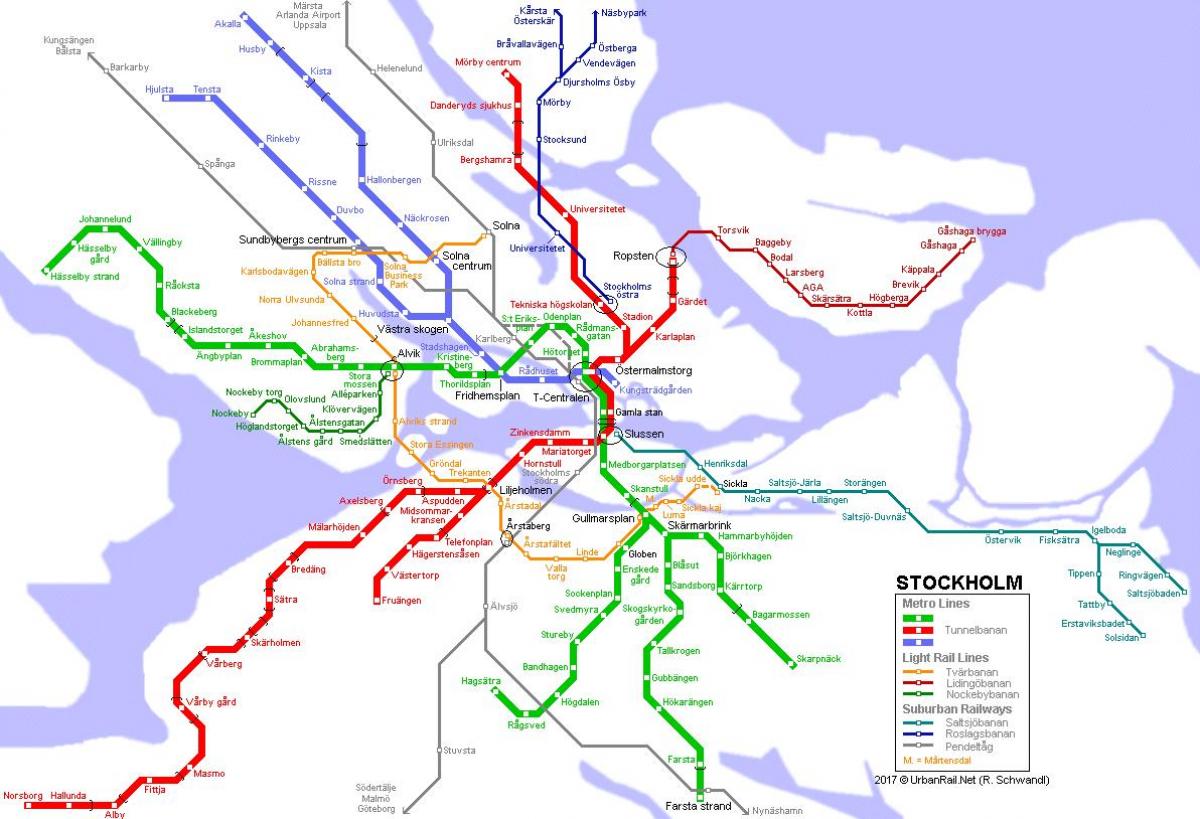 mapa de metro d'Estocolm