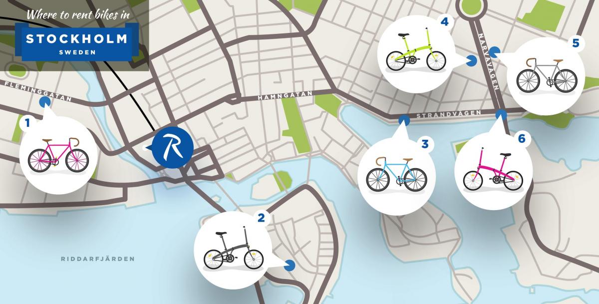 Estocolm bicicletes mapa