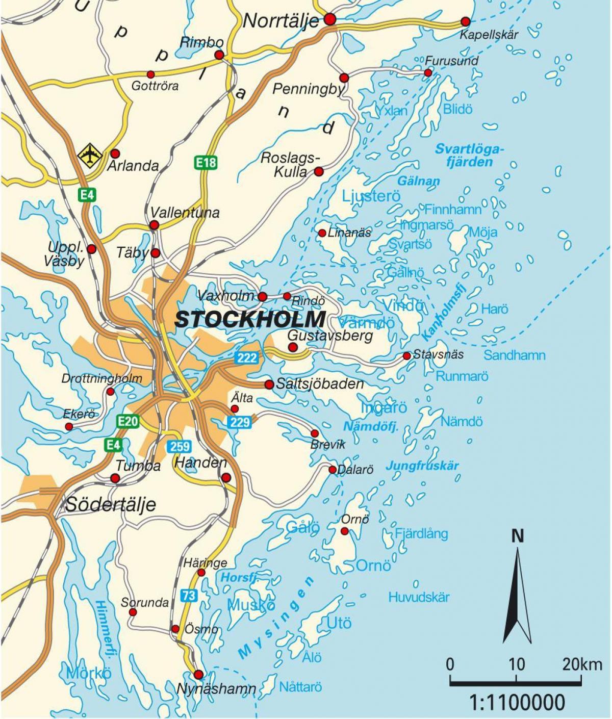 Estocolm, Suècia mapa de la ciutat