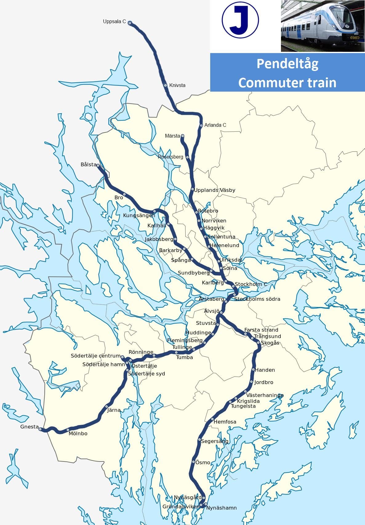Estocolm pendeltag mapa