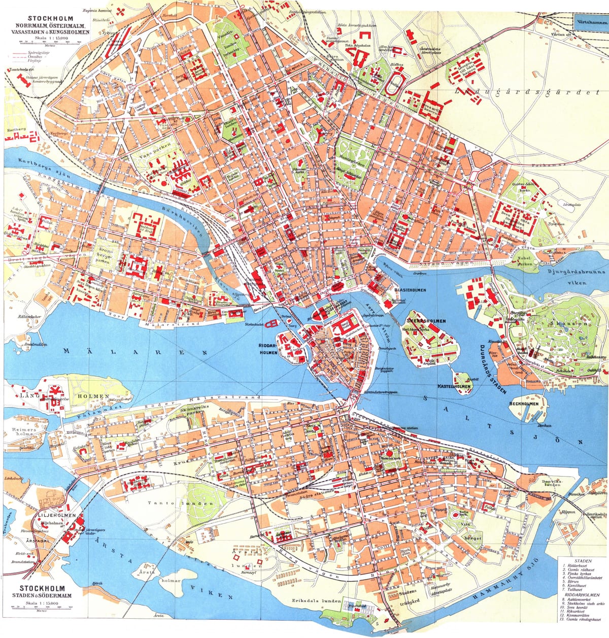 mapa de peu del centre d'Estocolm