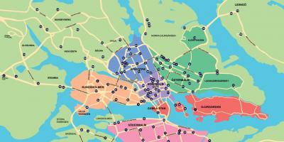 Mapa de la ciutat amb bicicleta mapa Estocolm