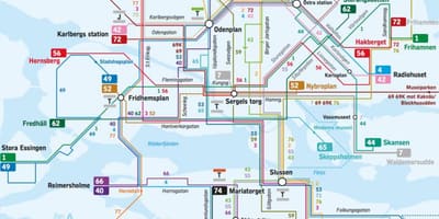 Estocolm línies d'autobús mapa