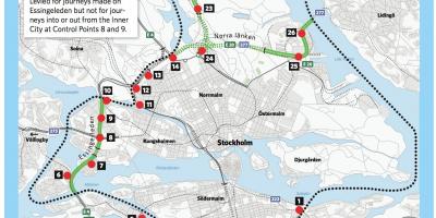 Mapa d'Estocolm congestió càrrec