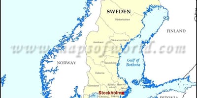 Estocolm en el mapa del món