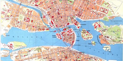 Mapa de peu del centre d'Estocolm